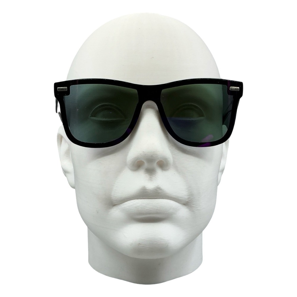 FEISEDY Square Oversized Sunglasses Black B4114 UV400 Shield Flat Top Mens